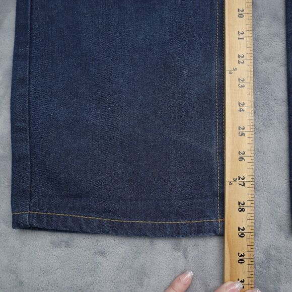 Code One Pants Mens 38 Blue Denim High Waist Flat Front Straight Leg Jeans - Picture 6 of 16